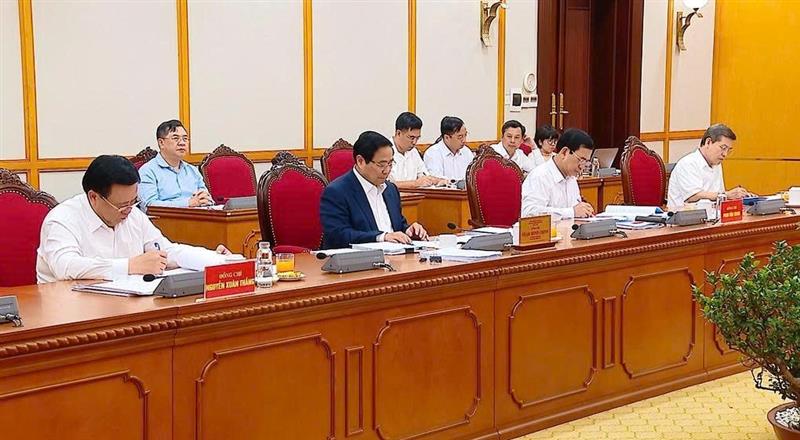 Đồng chí Phạm Minh Chính, Ủy viên Bộ Chính trị, Thủ tướng Chính phủ chủ trì buổi làm việc