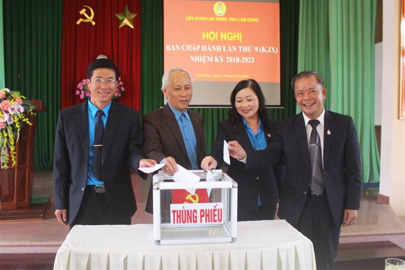 Bỏ phiếu bầu Ban thường vụ Liên đoàn Lao động tỉnh đối với đồng chí Hoàng Liên