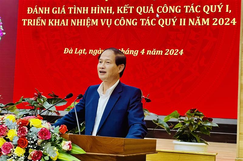 Đồng chí Nguyễn Trọng Ánh Đông - Ủy viên Ban Thường vụ, Trưởng Ban Tổ chức Tỉnh ủy chỉ đạo nhiệm vụ quý II năm 2024