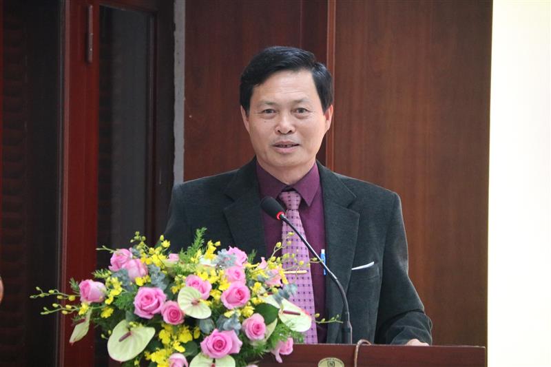 Đồng chí Hoàng Xuân Hường - Bí thư Đảng ủy Khối Doanh nghiệp tỉnh Lâm Đồng phát biểu chúc mừng
