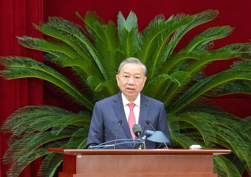 Tổng Bí thư Tô Lâm phát biểu bế mạc Hội nghị. Tổng Bí thư Tô Lâm phát biểu bế mạc Hội nghị.