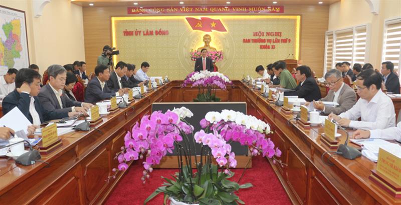 Các đại biểu tham dự buổi lễ công bố Quyết định của Ban Bí thư về chỉ định tham gia Ban Chấp hành, Ban Thường vụ Tỉnh ủy Lâm Đồng